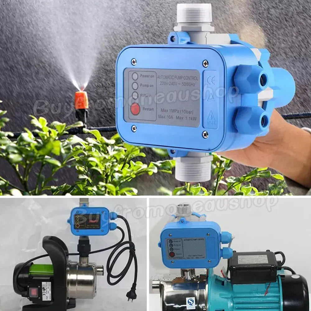 Automatic Water Pump Controller Pressure Switch Electronic Unit in Blue for Irrigation