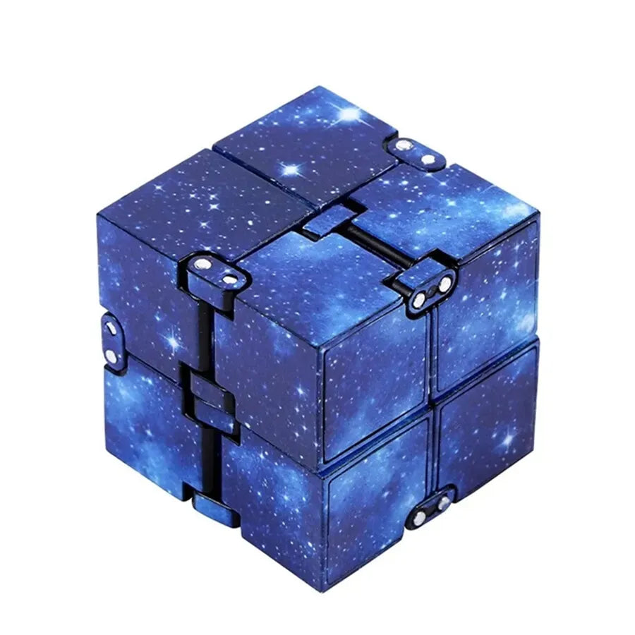 Infinity Cube Fidget Toy in Blue Starry Sky for Stress Relief and Sensory Play