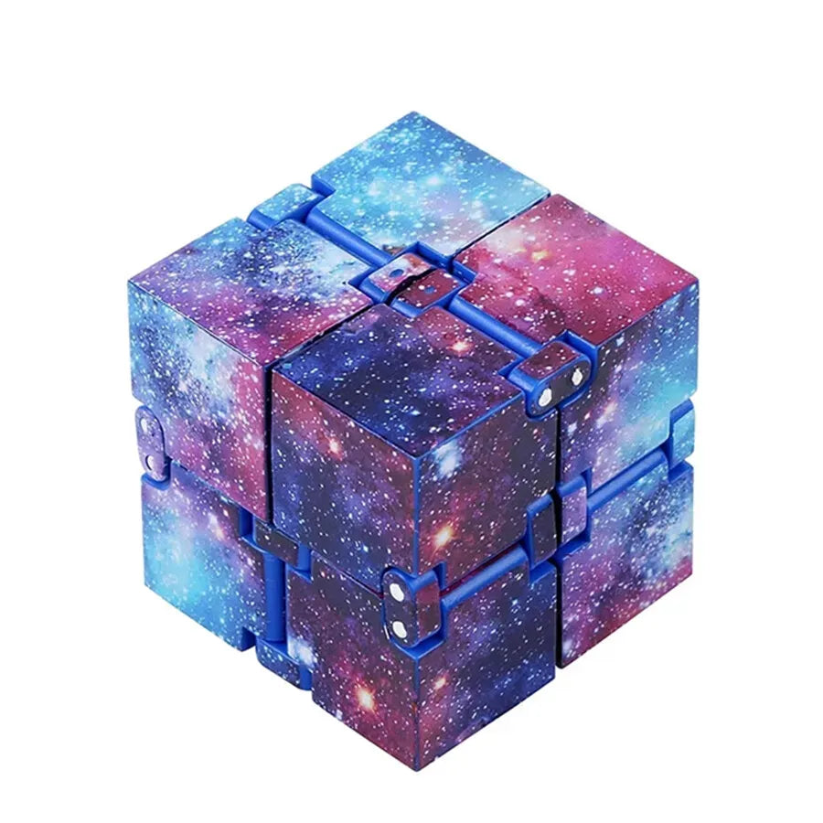 Infinity Cube Fidget Toy in Blue Starry Sky for Stress Relief and Sensory Play
