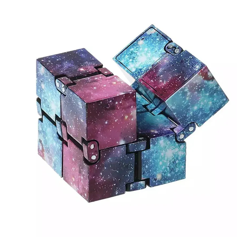 Infinity Cube Fidget Toy in Purple Starry Sky for Stress Relief and Sensory Play
