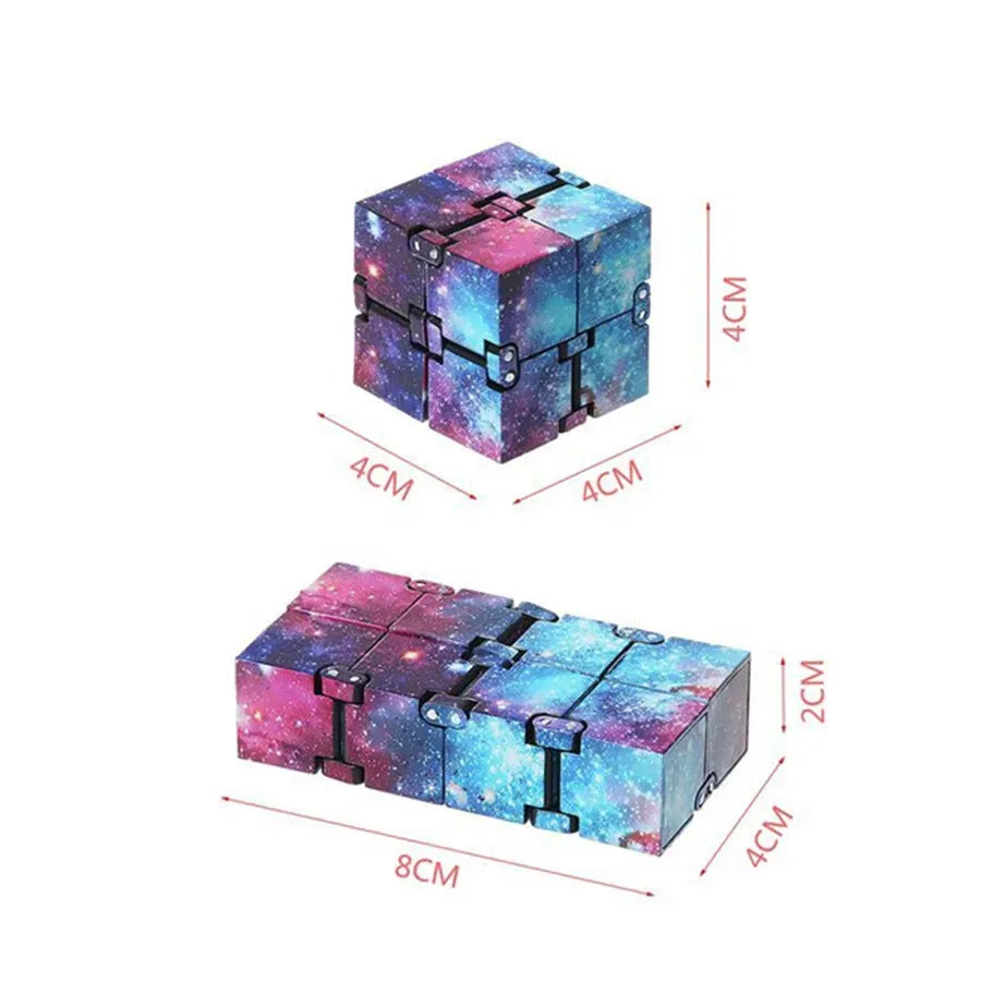Infinity Cube Fidget Toy in Purple Starry Sky for Stress Relief and Sensory Play