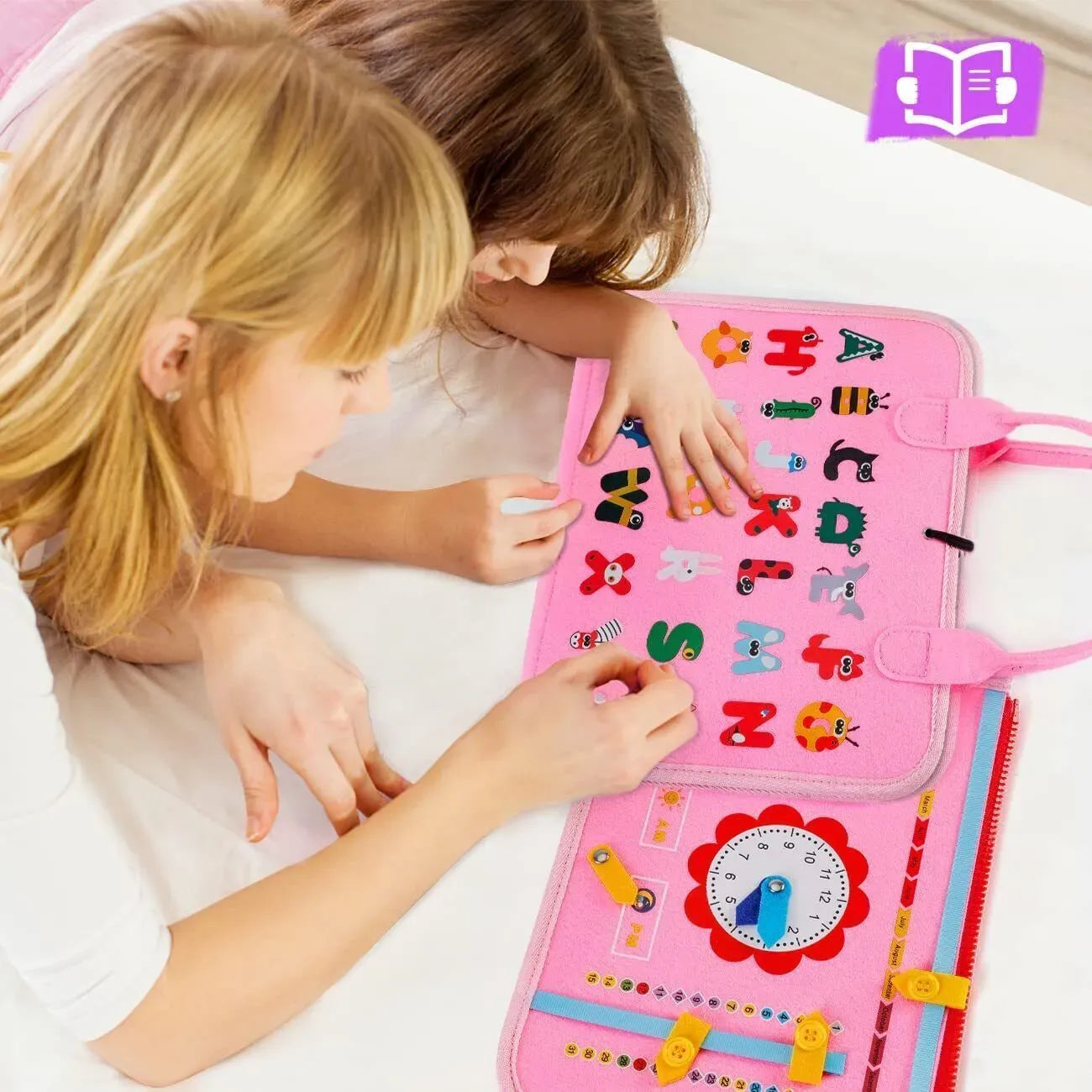Multicolour Montessori Busy Board for Toddlers, Blue, 70.1x27.94cm, Sensory Learning Toy
