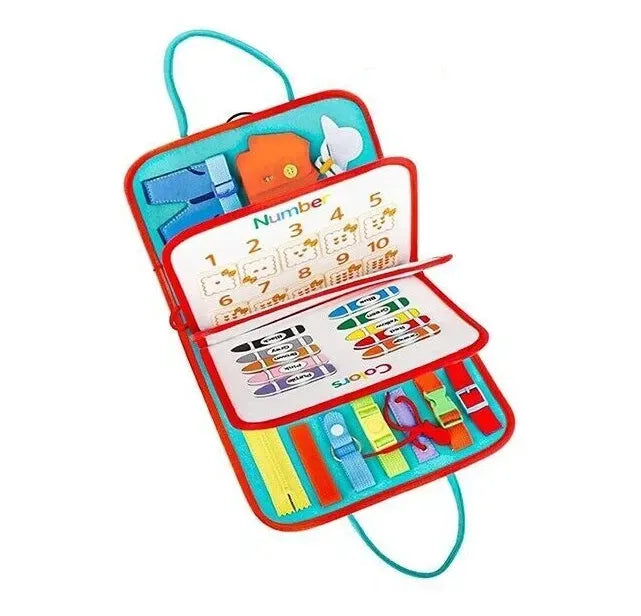Multicolour Montessori Sensory Busy Board for Kids - Multi-Colour Learning Toy