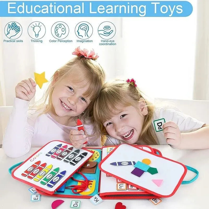 Multicolour Montessori Sensory Busy Board for Kids - Multi-Colour Learning Toy