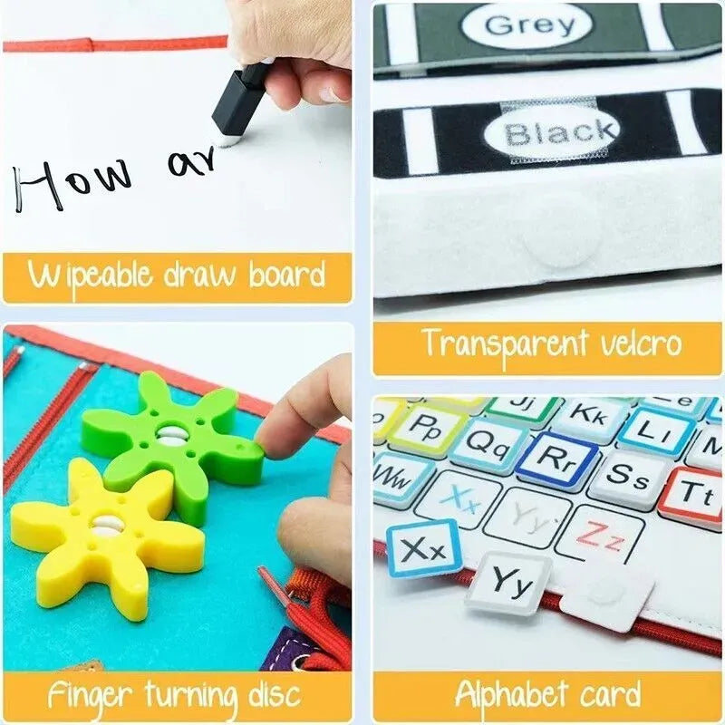 Multicolour Montessori Sensory Busy Board for Kids - Multi-Colour Learning Toy