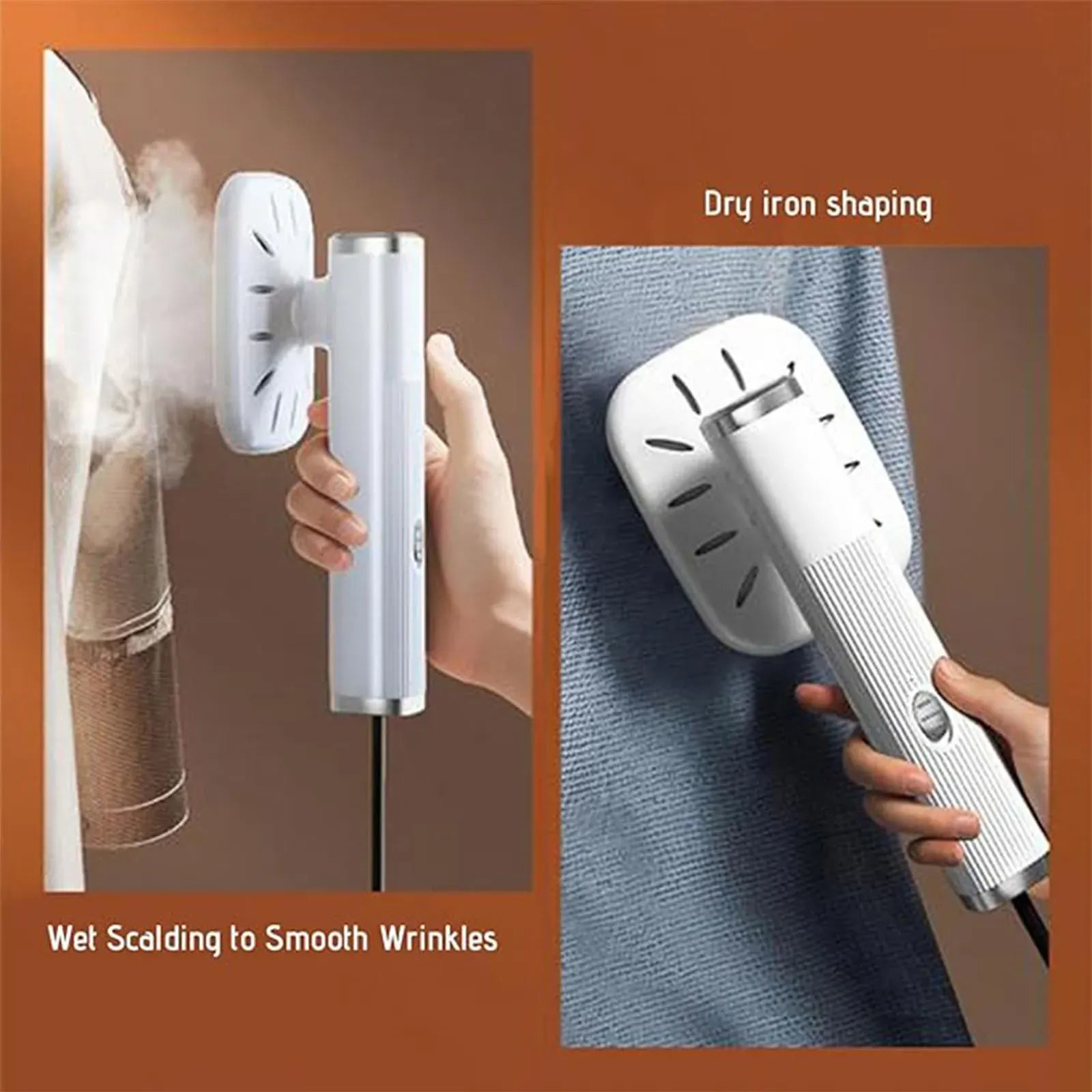 Portable Handheld Black Steam Iron for Home & Travel, 72x100mm