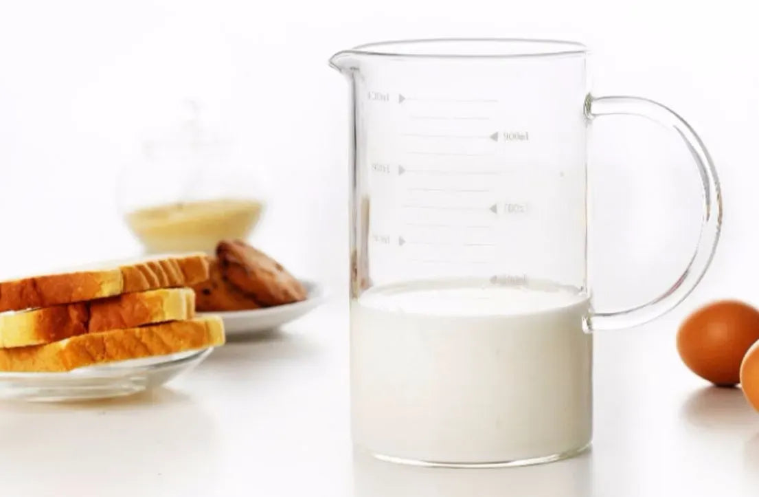 Large 1000ml Clear Borosilicate Glass Measuring Cup with Direct Fire Heat Resistance