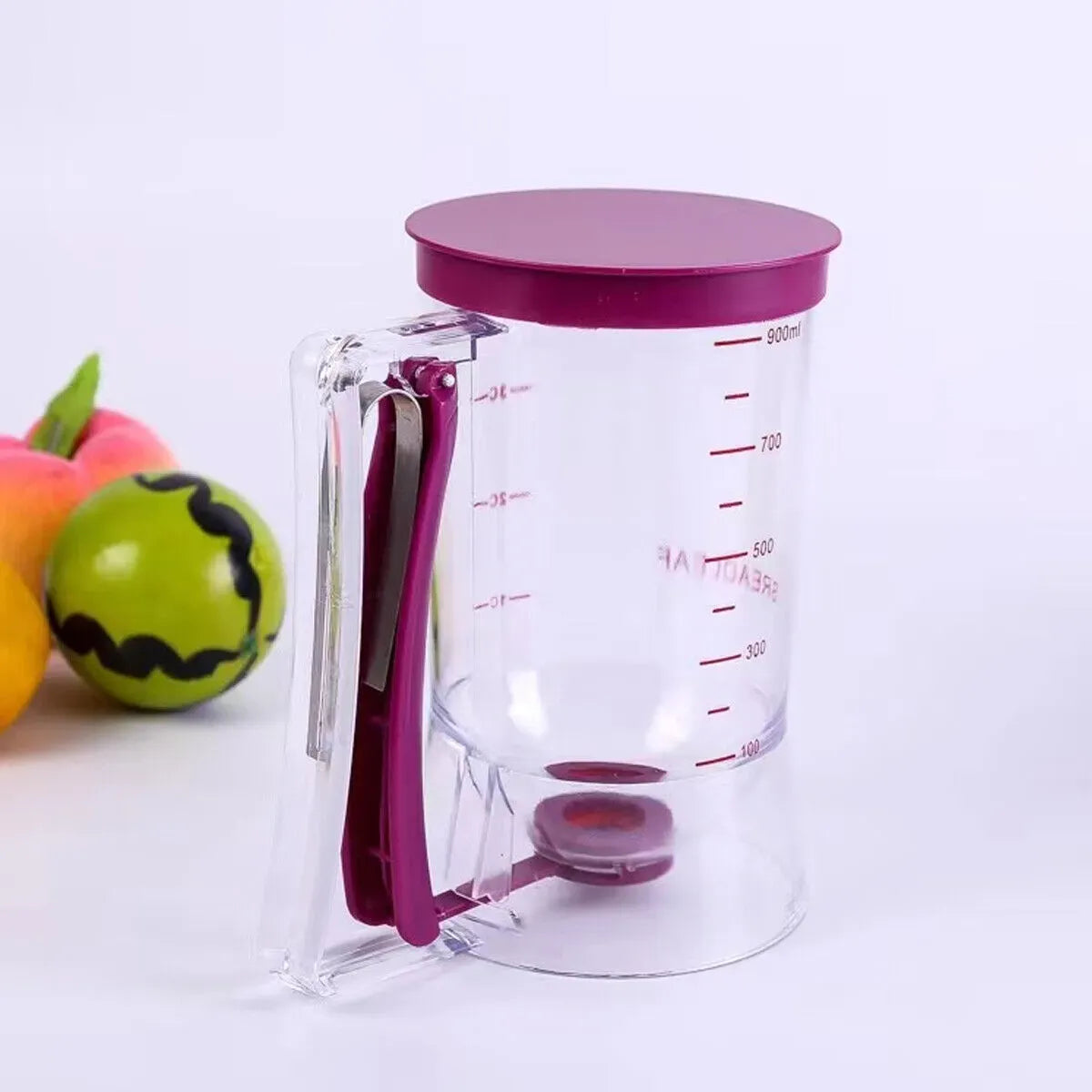 900mL Black Batter Dispenser for Waffles, Pancakes, and Cupcakes