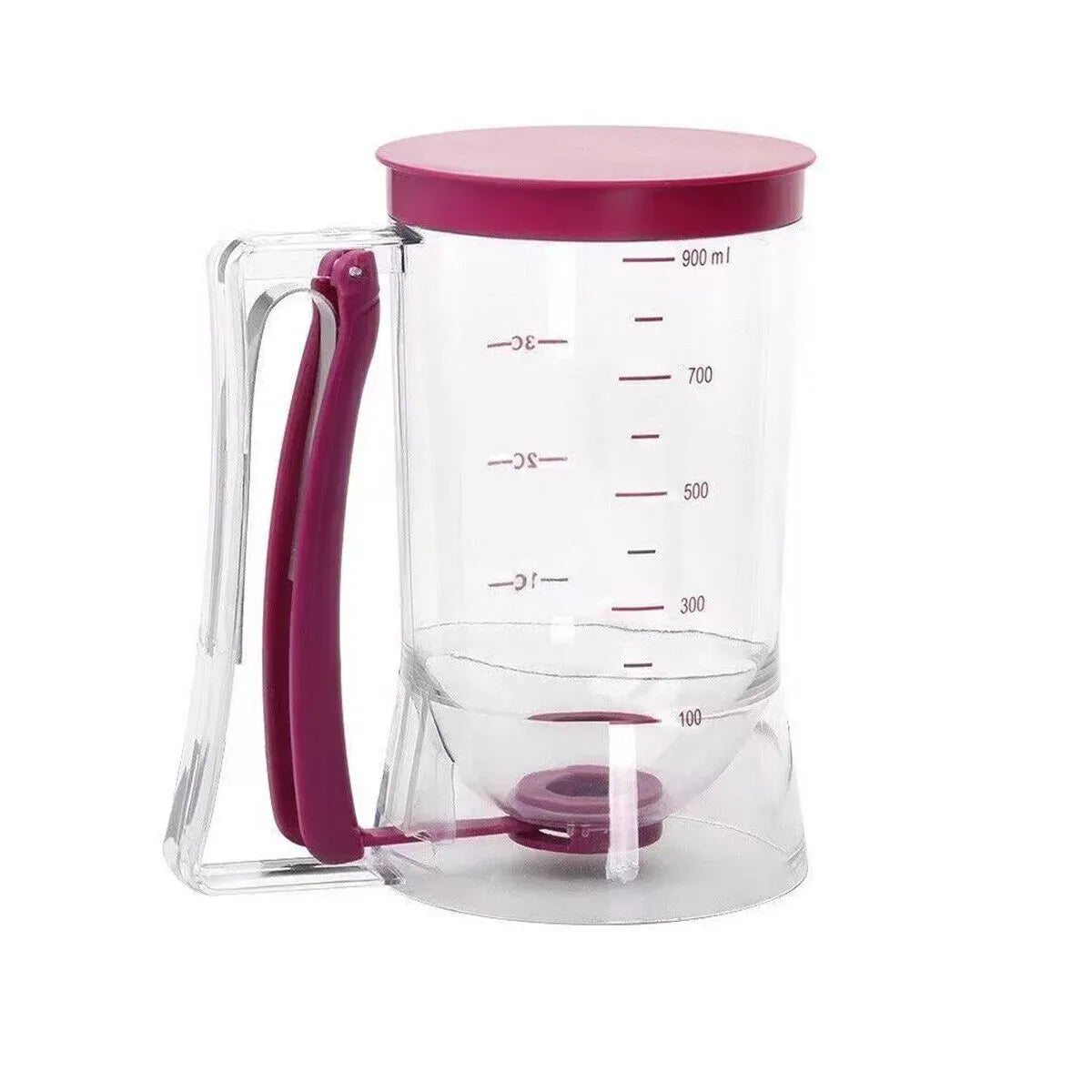 900mL Black Batter Dispenser for Waffles, Pancakes, and Cupcakes