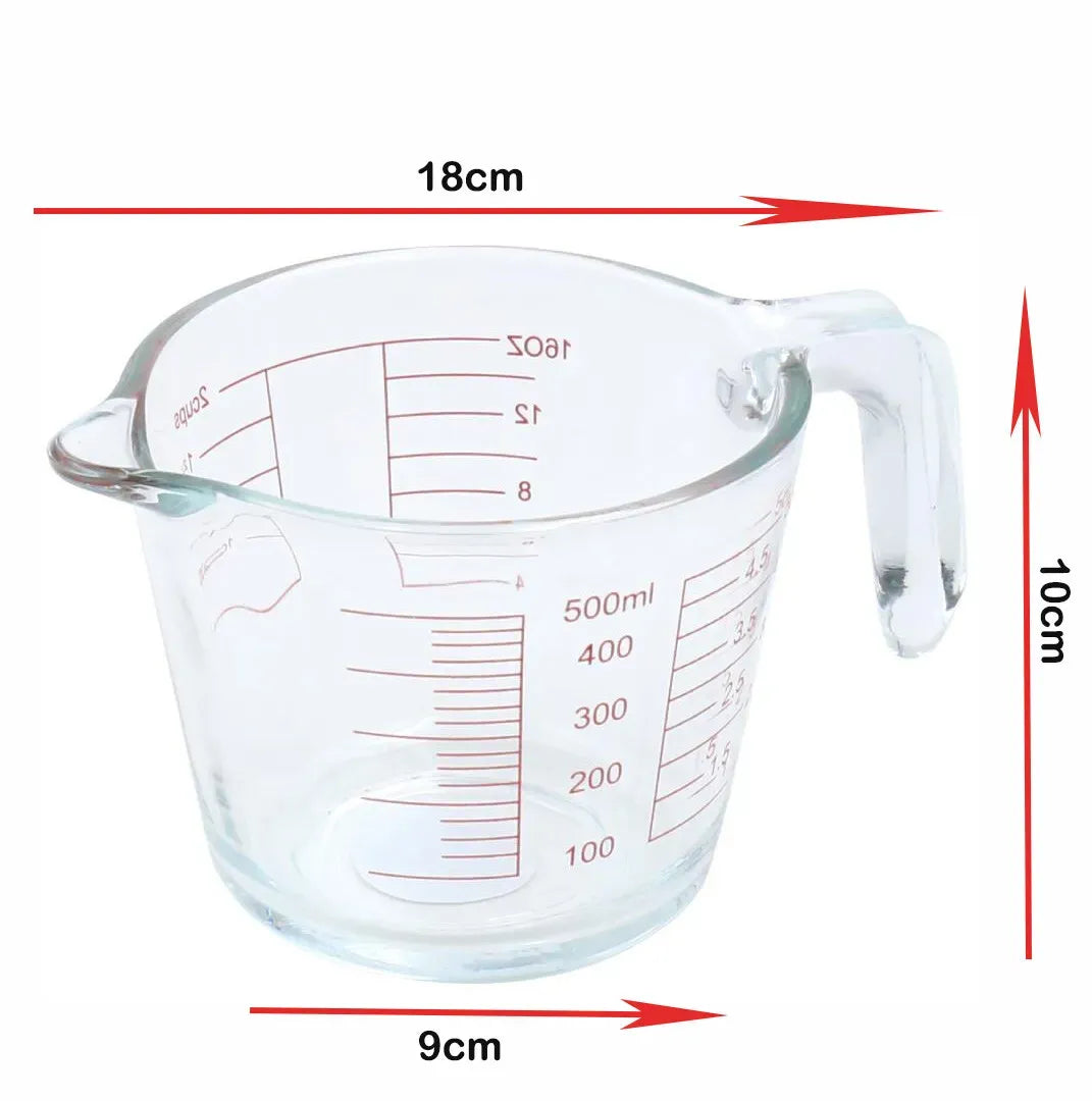 500ml Clear Glass Measuring Jug with Scale for Baking and Cooking
