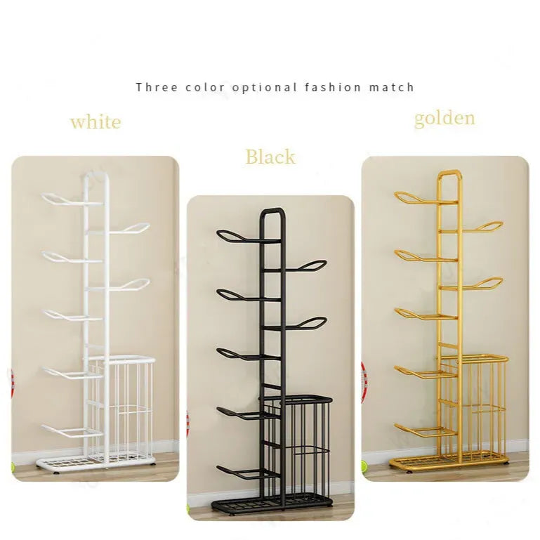 White Ball Storage Rack for Football, Basketball, and Volleyball - 116cm Tall