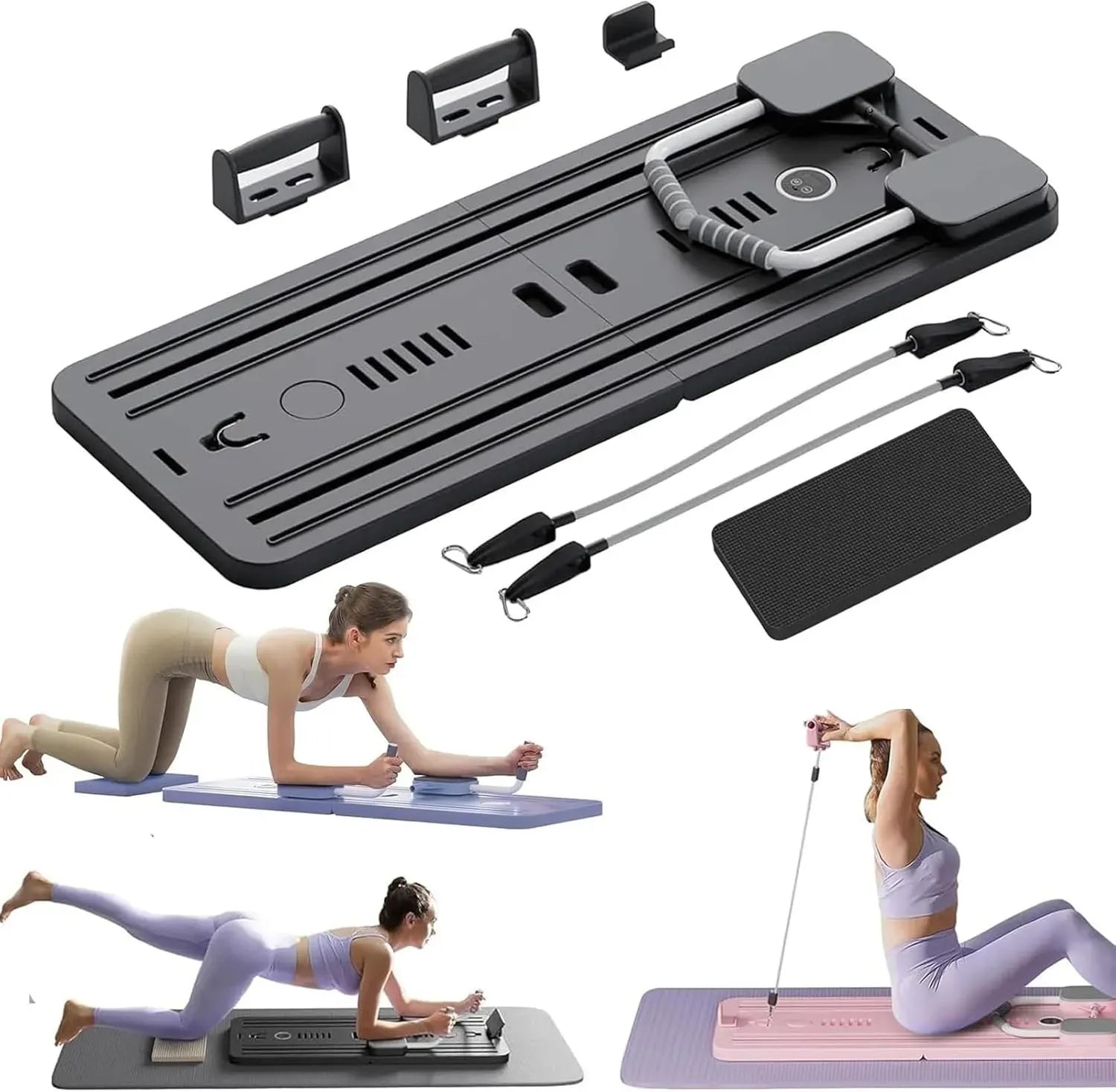 8-in-1 Multifunctional Black Fitness Board for Pilates, Abdominal Strength, and Core Training