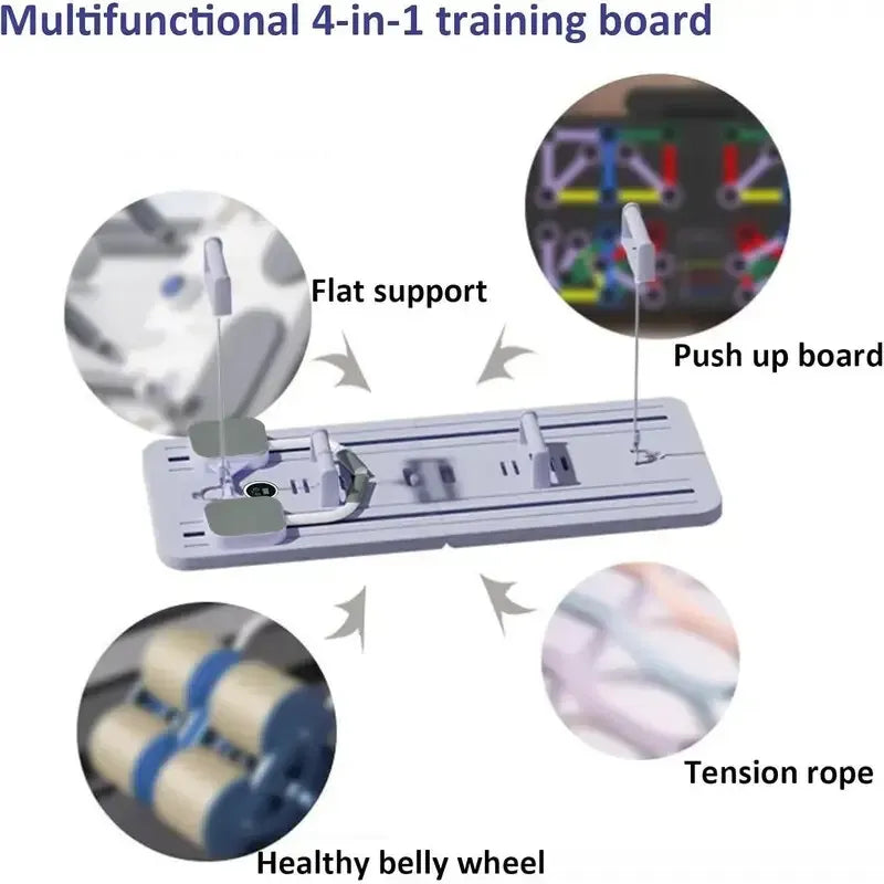 8-in-1 Multifunctional Black Fitness Board for Pilates, Abdominal Strength, and Core Training