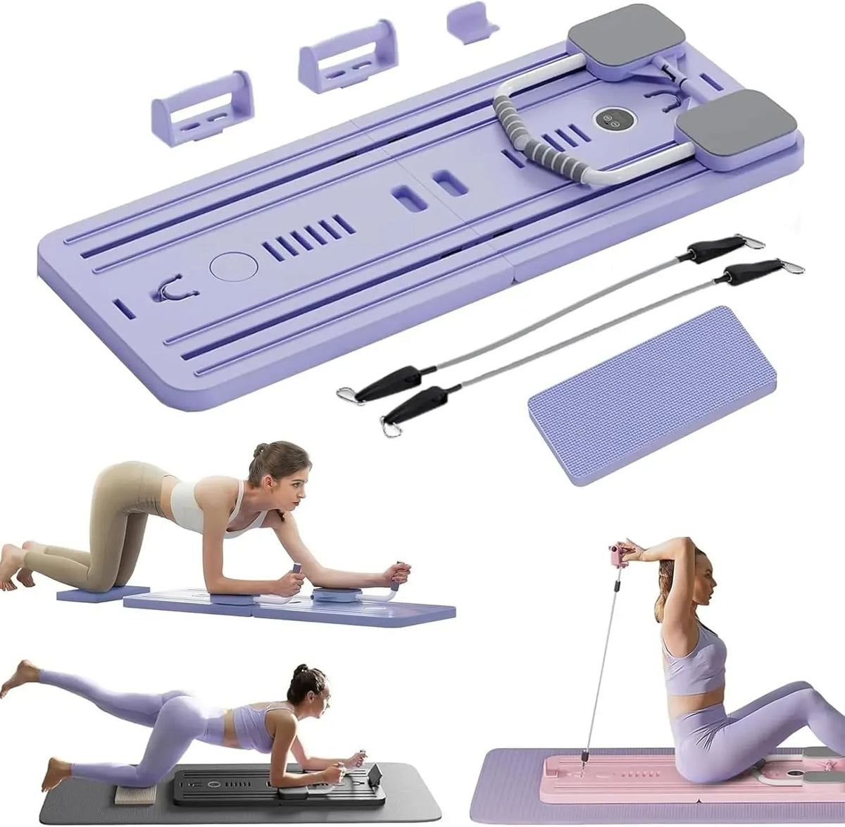8-in-1 Multifunctional Fitness Board in Black for Core Strength and Abdominal Training - Purple