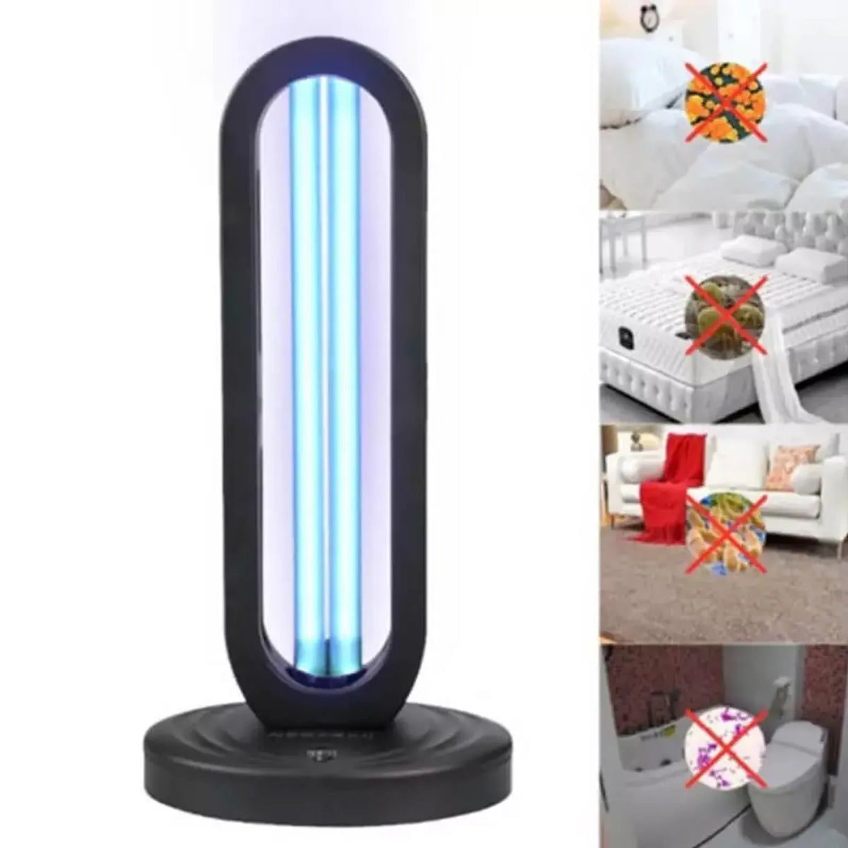 38W Black UVC UV Light Ozone Germicidal Lamp for Home and Office Disinfection