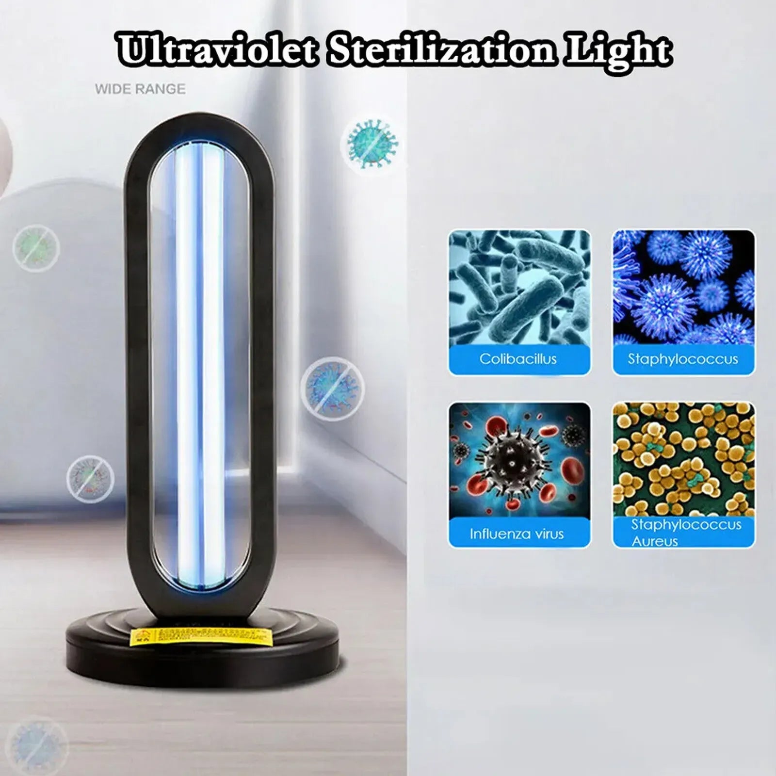 38W Black UVC UV Light Ozone Germicidal Lamp for Home and Office Disinfection