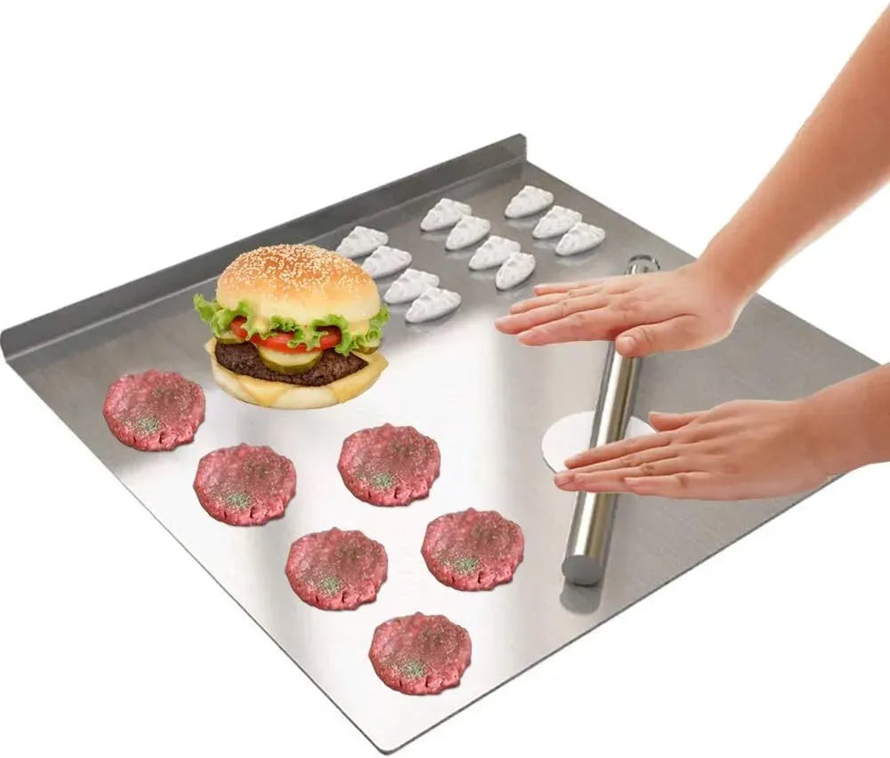 Silver Stainless Steel Chopping Board 60x50cm - Non-Slip Pastry Worktop Protector