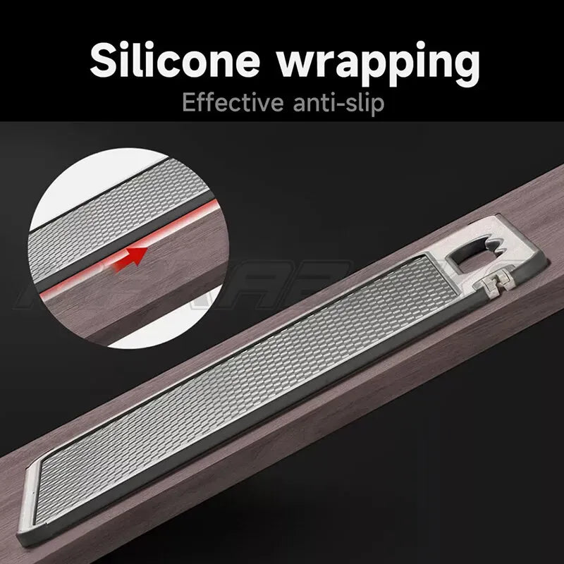 Titanium Double-Sided Cutting Board, 36.5x25cm, Silver, Stainless Steel for Kitchen and Camping