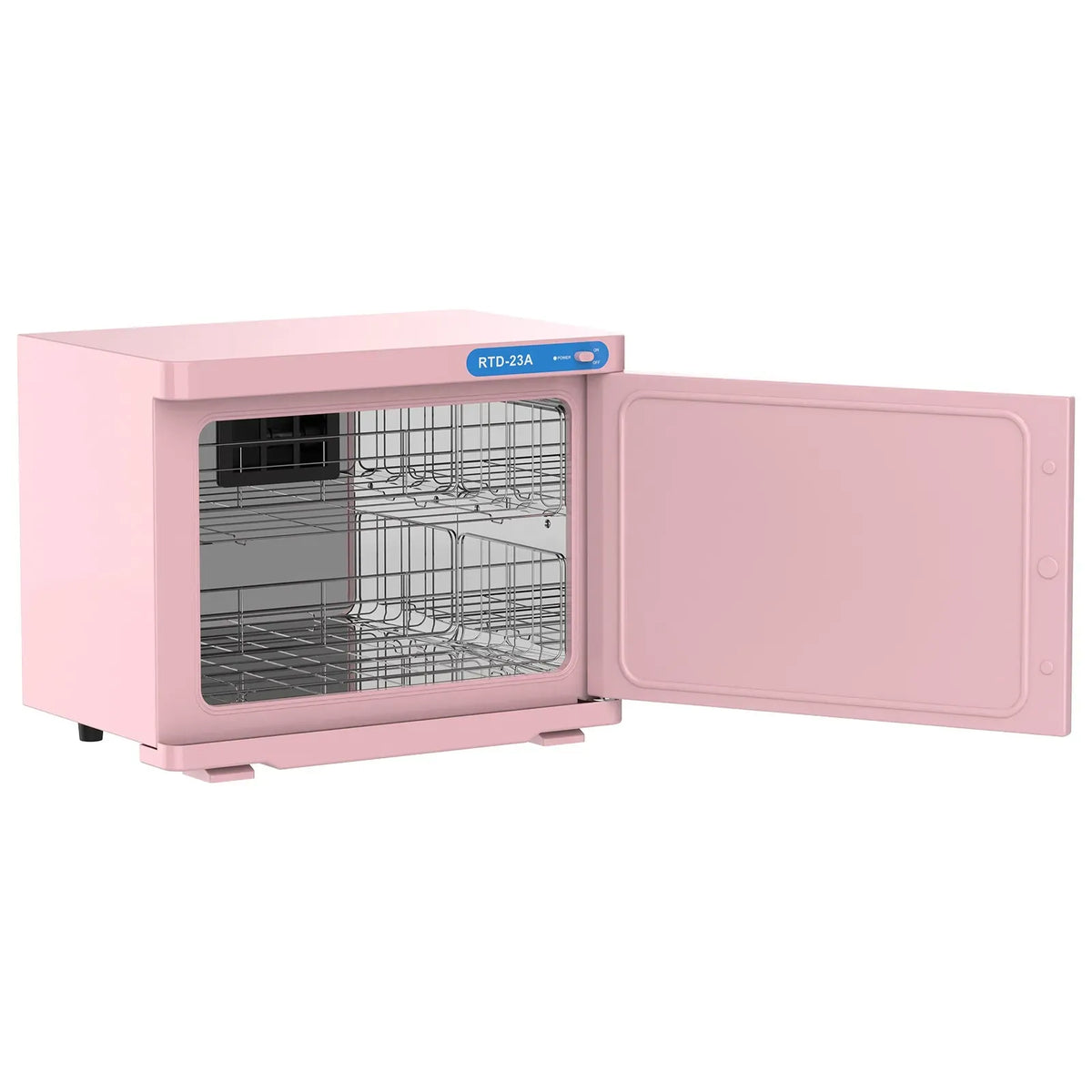 Pink 23L Hot Towel Warmer Cabinet with UV Sterilizer for Salon and Home Use