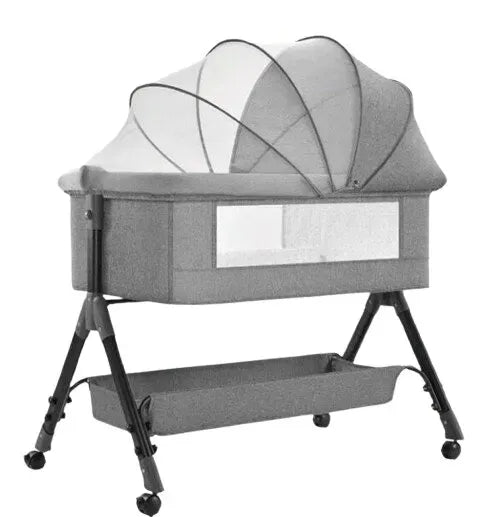 Portable Baby Bassinet Cot Crib Bedside Co Sleeper in Grey - 92x68x80CM