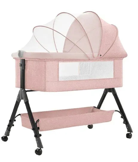 Portable Baby Bassinet Cot Crib Bedside Co Sleeper in Pink, 92x68x80CM