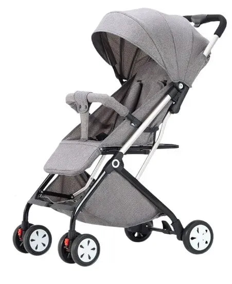 Lightweight Compact Baby Stroller Pram in Black and Grey – Foldable Travel Design