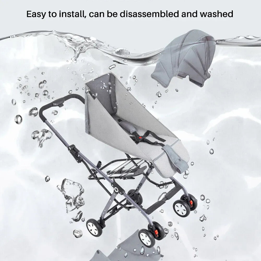 Lightweight Compact Baby Stroller Pram in Black and Grey – Foldable Travel Design