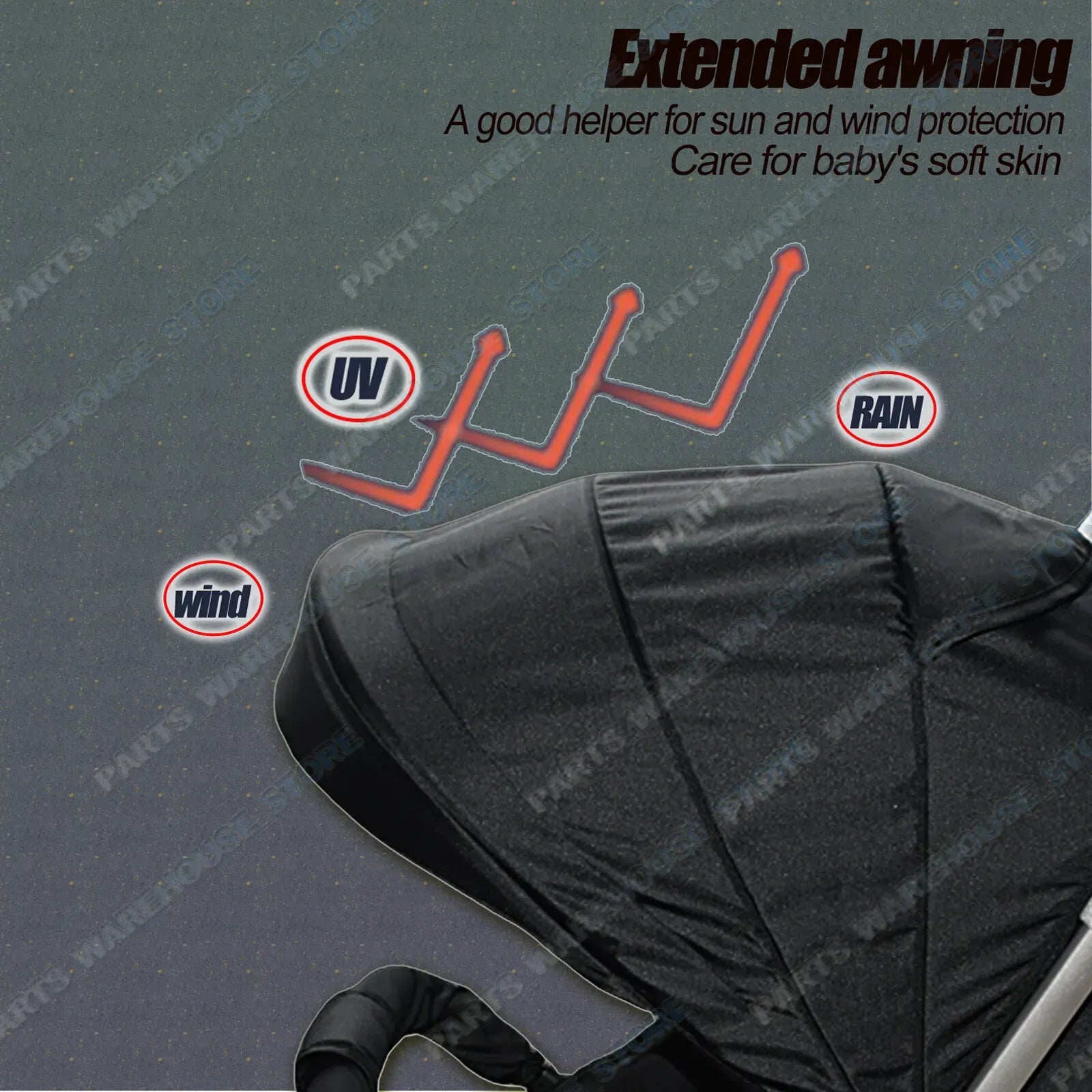 Lightweight Compact Baby Stroller Pram in Black and Grey – Foldable Travel Design