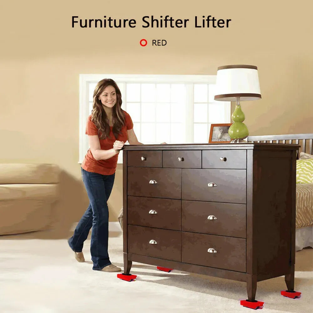 Heavy Furniture Moving Lifter Roller Tool Set with Sliders - Red