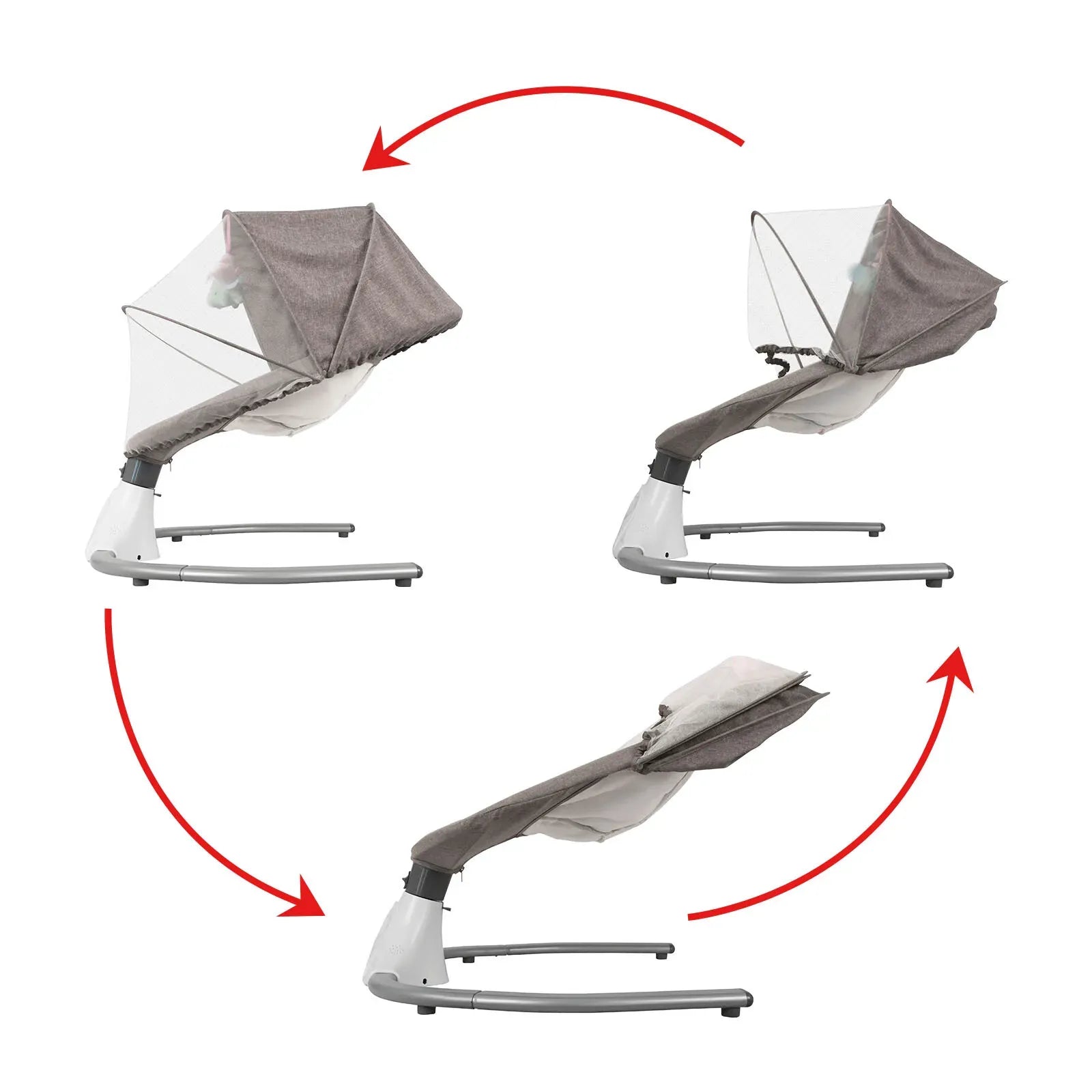 Electric Baby Bouncer Swing Chair Cradle Rocker Grey 65x70x53cm with Music Toys