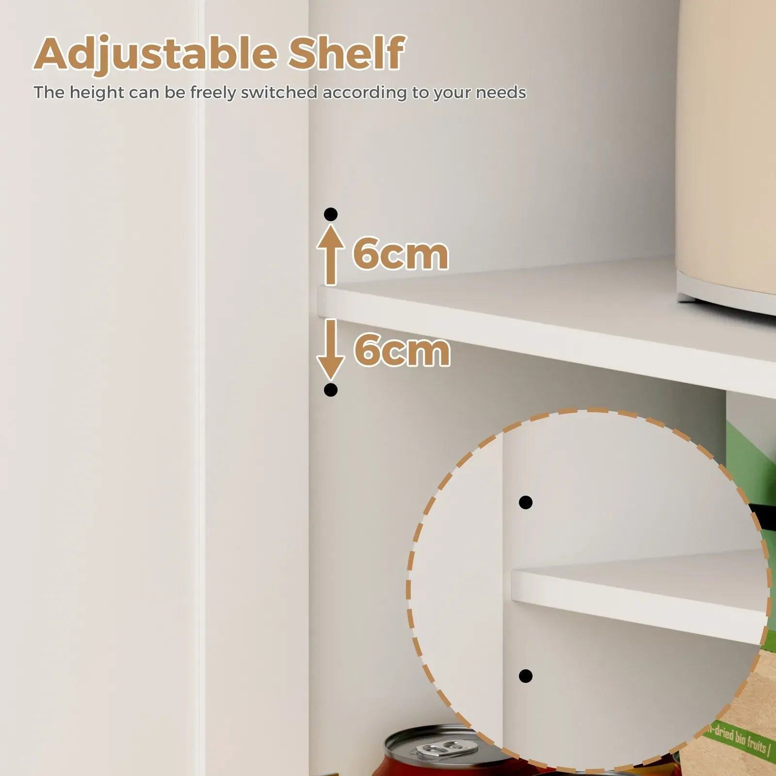 Kitchen Island Cart on Wheels with Charging Station, White, 83x38x82cm