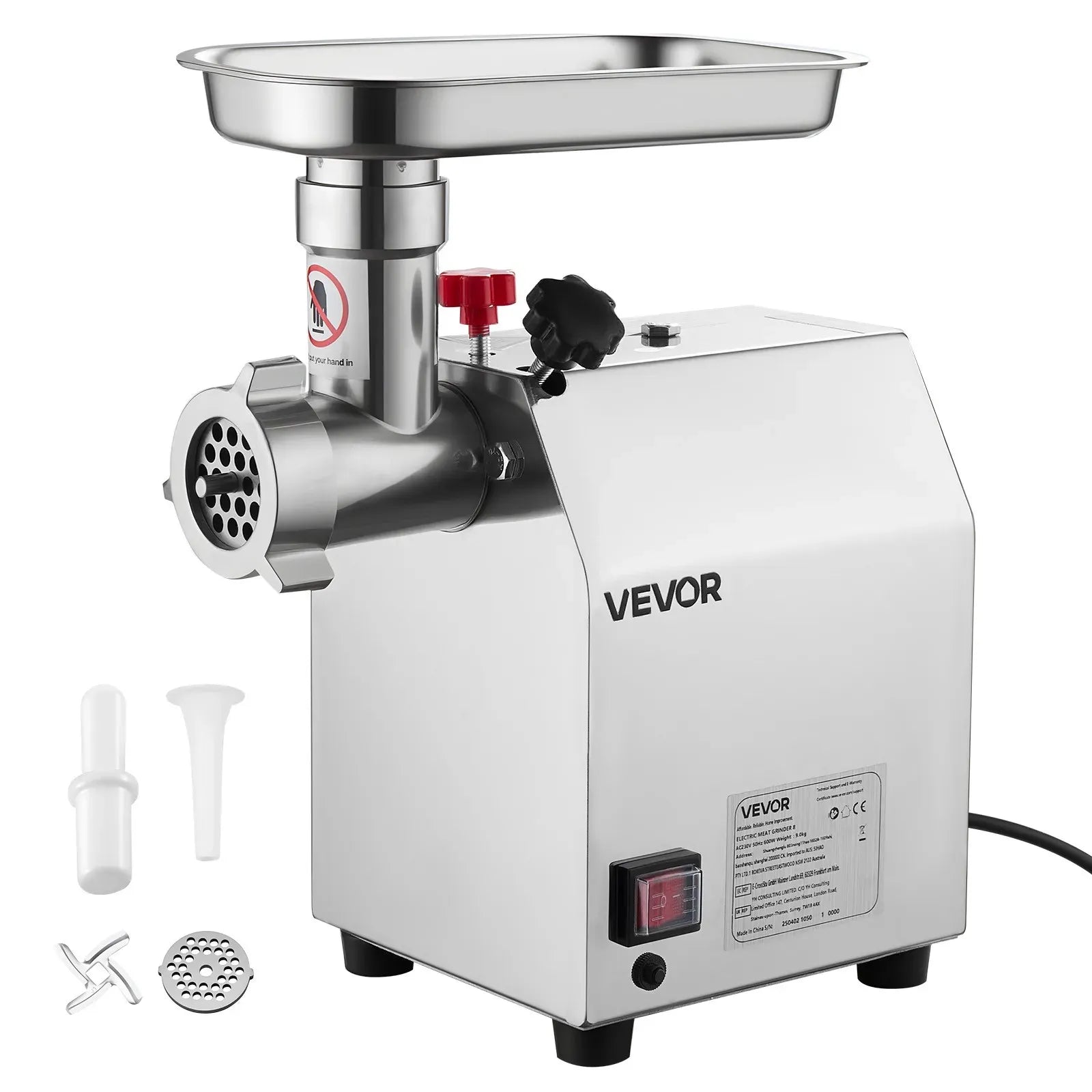 Commercial Electric Meat Grinder, Stainless Steel, 2.04 kg/Min, Sausage Stuffer