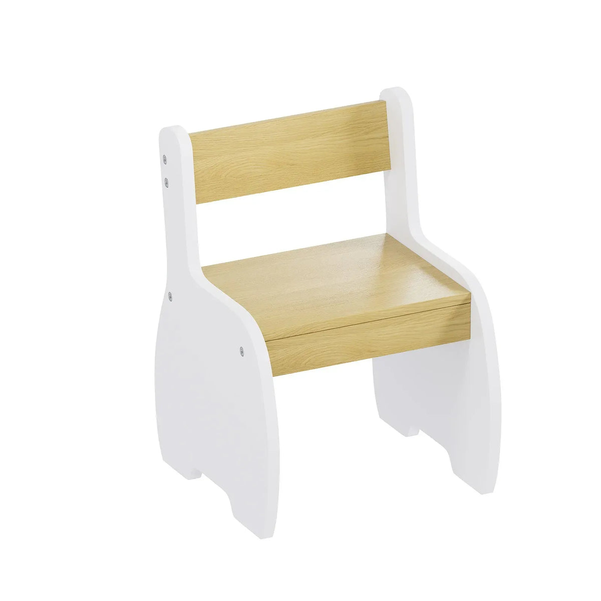 3-Piece Kids Table and Chairs Set in White with Storage, 60x60x48cm