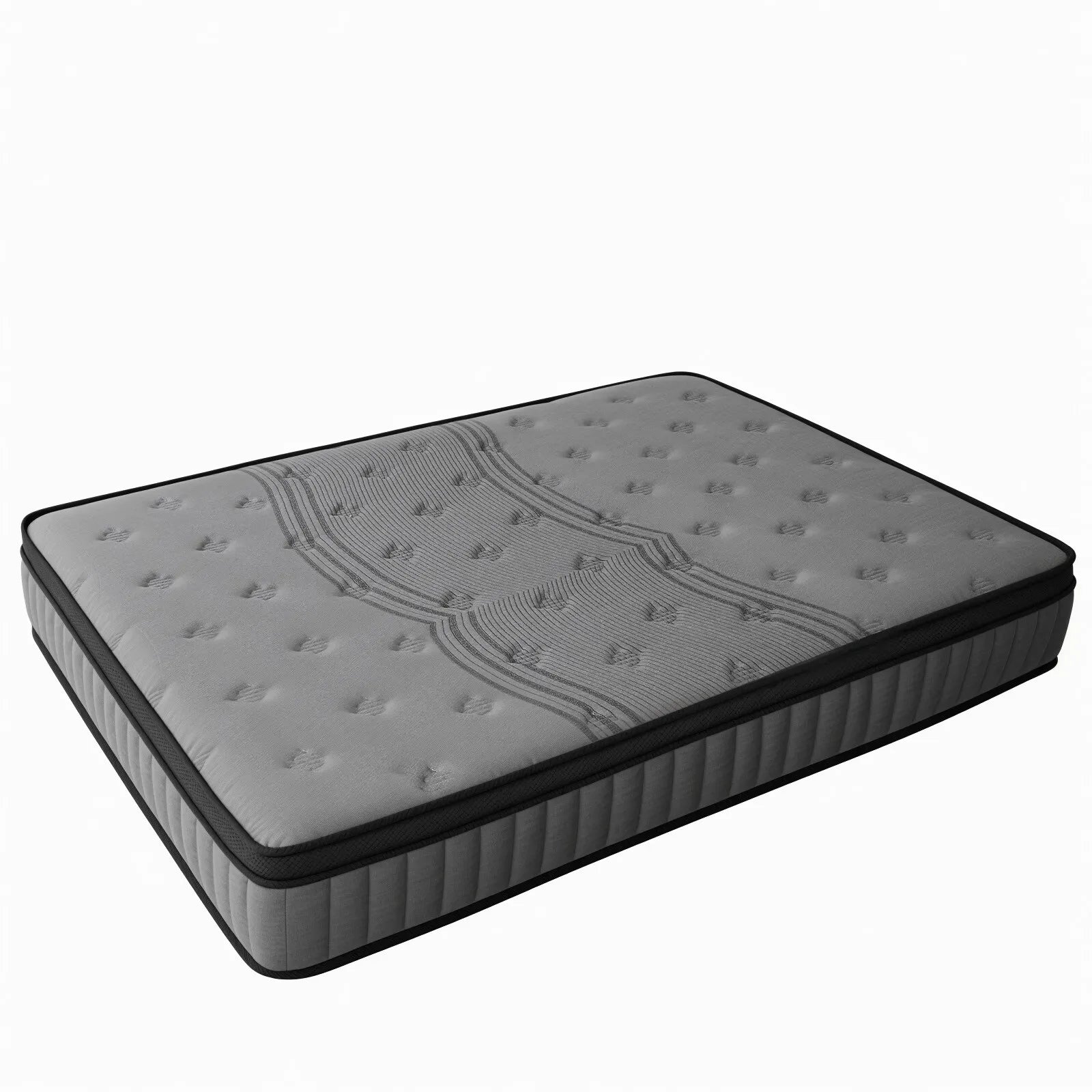 Double Mattress 30CM Thick Medium Firm Pocket Springs Euro Top Memory Foam in Grey