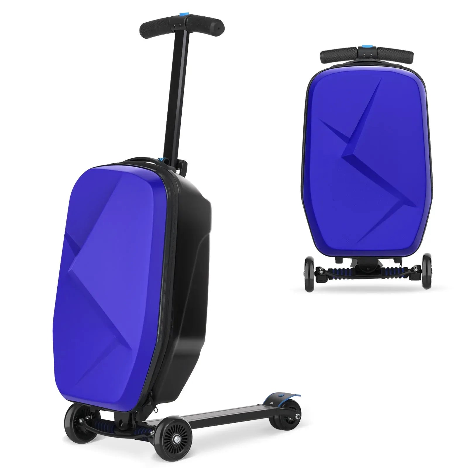 Kids 2-in-1 Foldable Scooter Suitcase Ride-On Luggage in Deep Blue, 37L Capacity