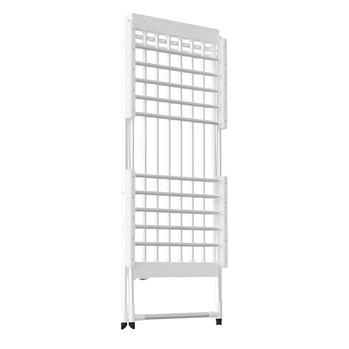 White 220W Electric Heated Towel Rack in Silver with 20 Bars for Fast Drying