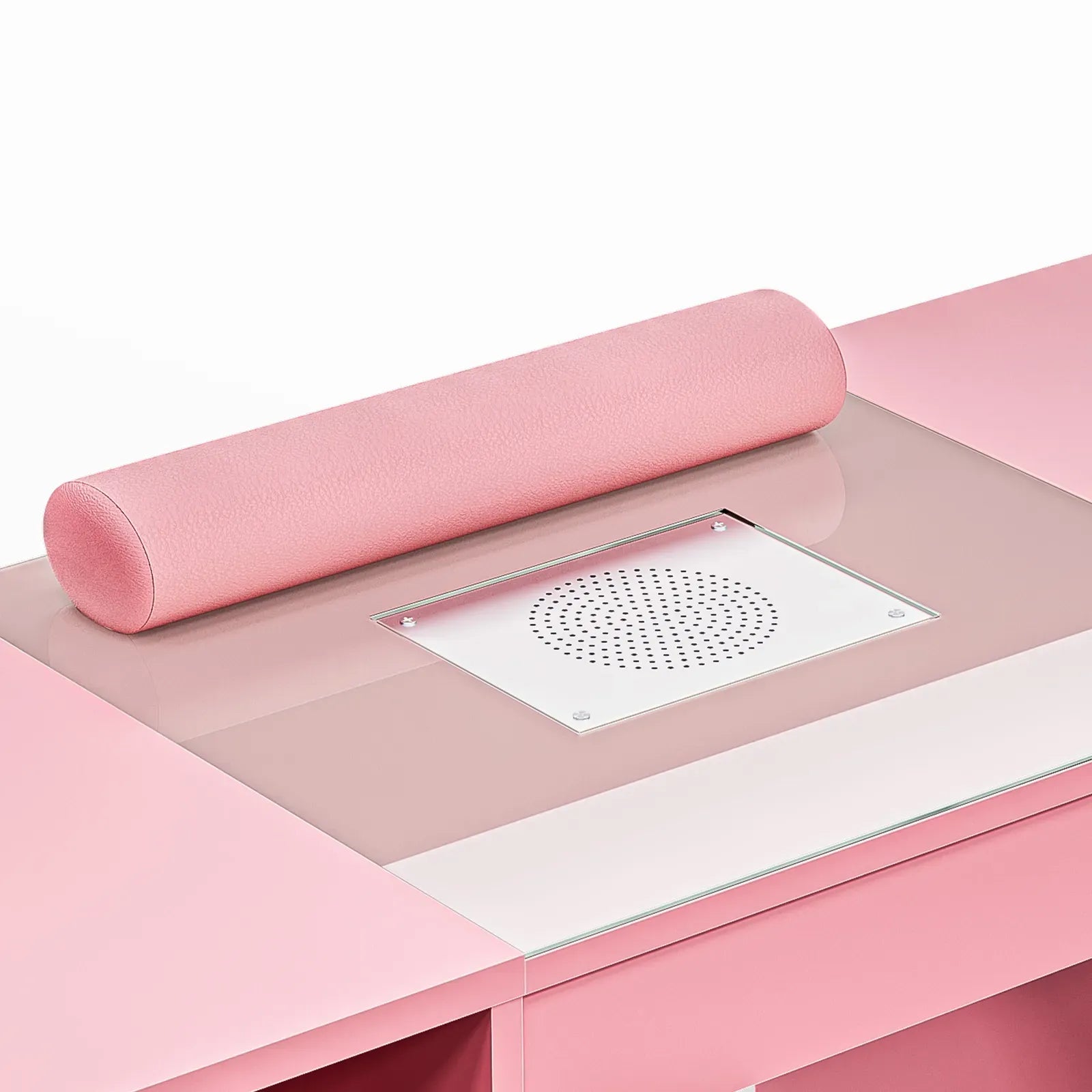 Pink Manicure Table with Electric Dust Collector and Storage, 108x45x77cm