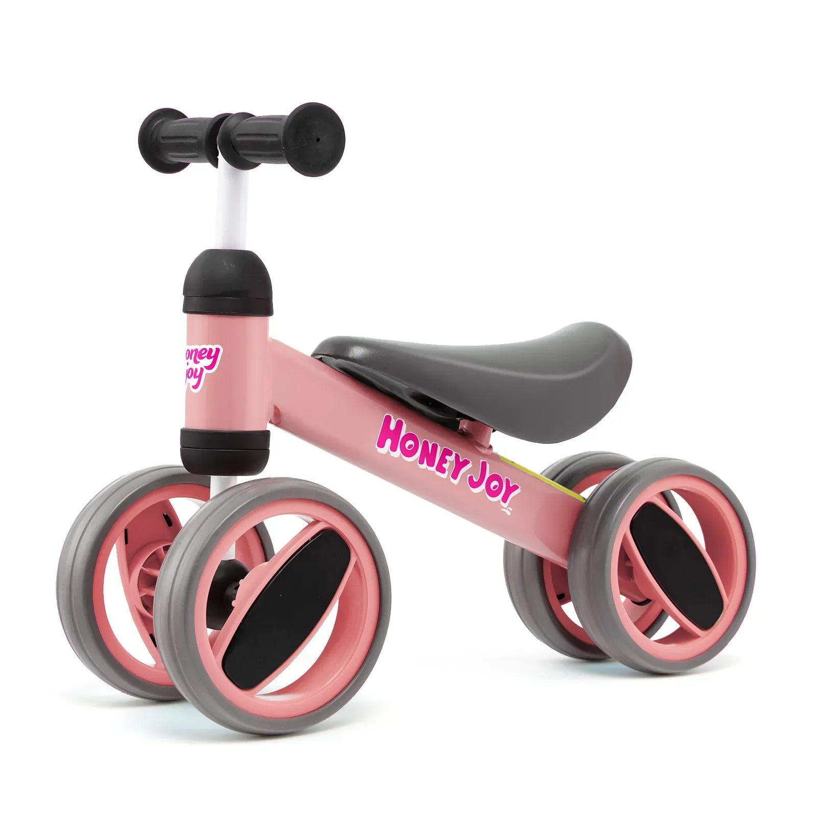 Baby Balance Bike in Pink for Toddlers Aged 1-2 Years with 4 Wheels, 47x20x37.5cm
