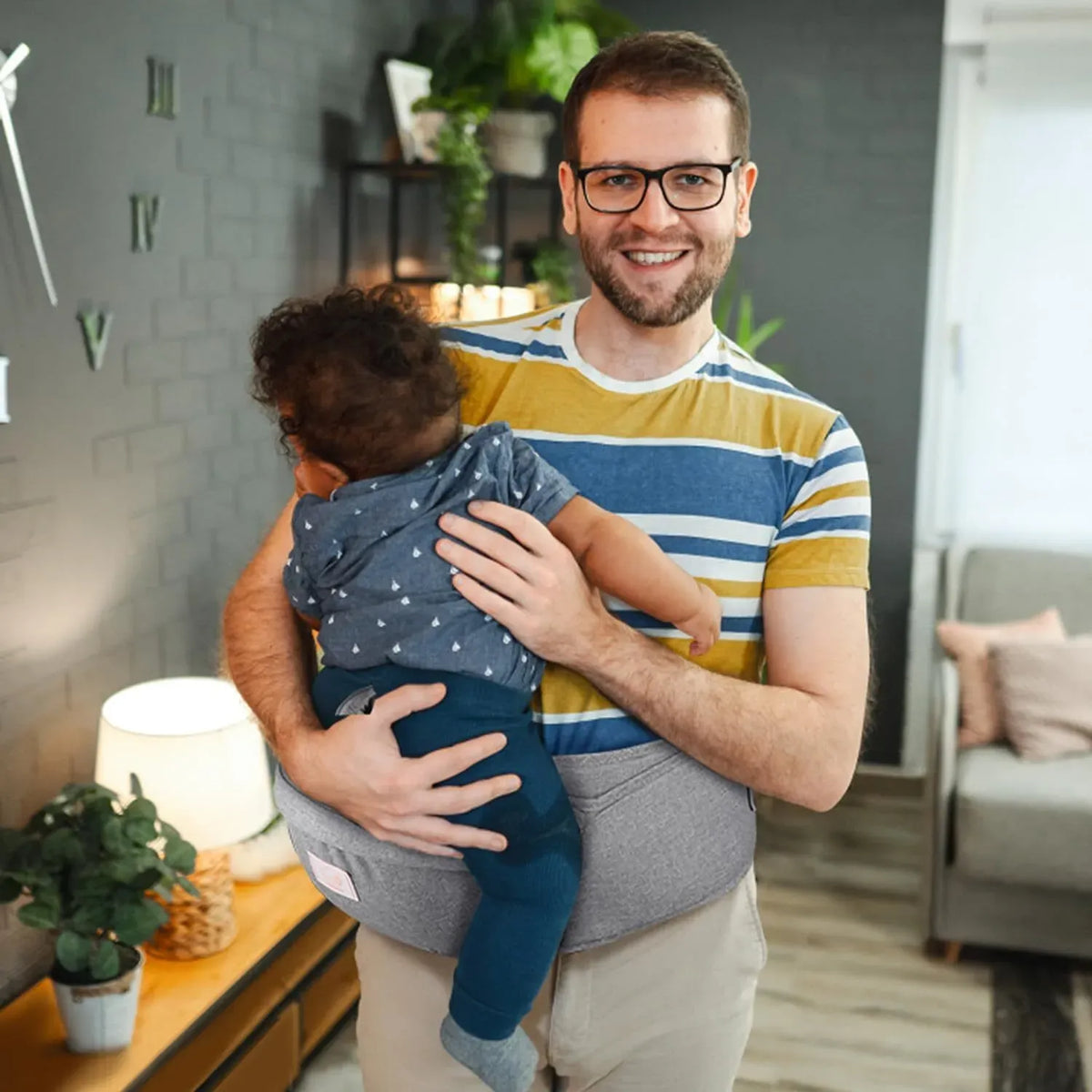 Adjustable Baby Carrier Waist Sling in Blue - Lightweight Hip Seat for 0-36 Months