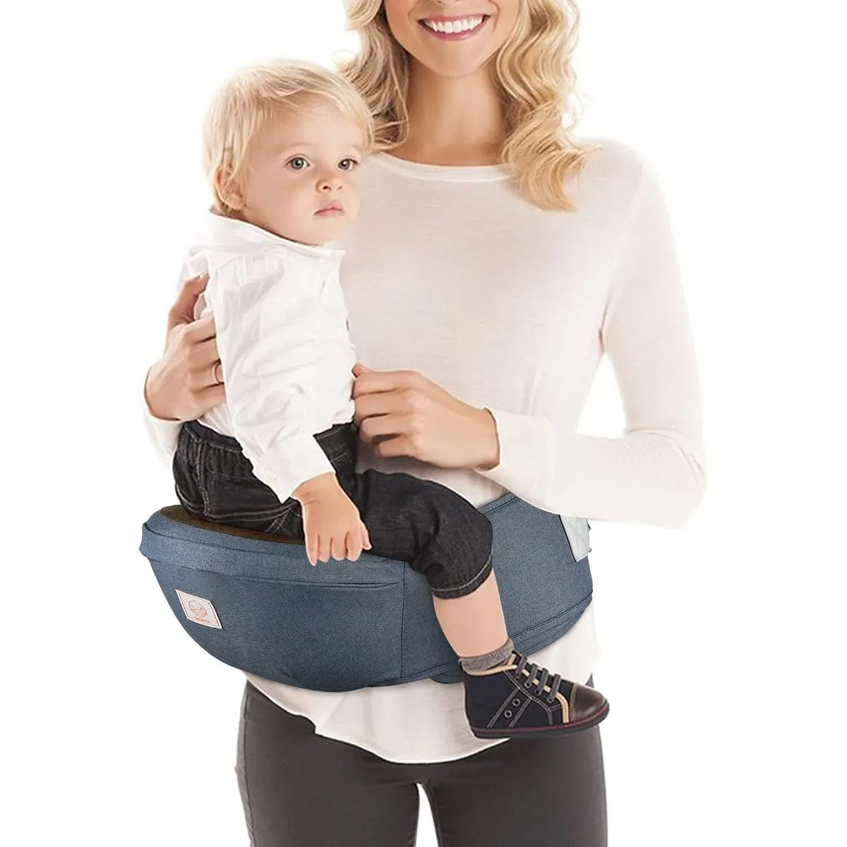 Adjustable Baby Carrier Waist Sling in Blue - Lightweight Hip Seat for 0-36 Months