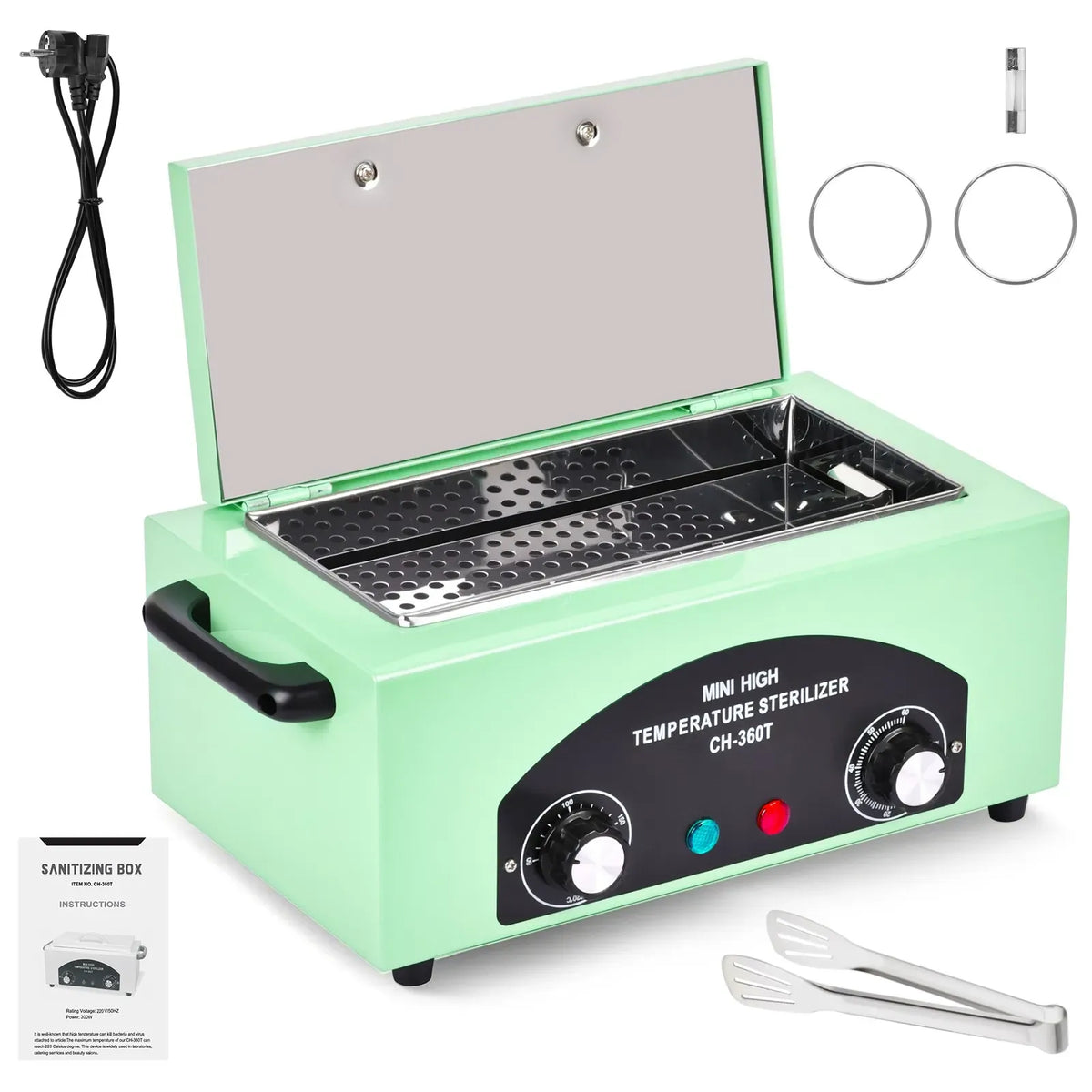 High Temperature Black Nail Tool Sterilizer Dry Heat Disinfection Cabinet 33x19x15cm