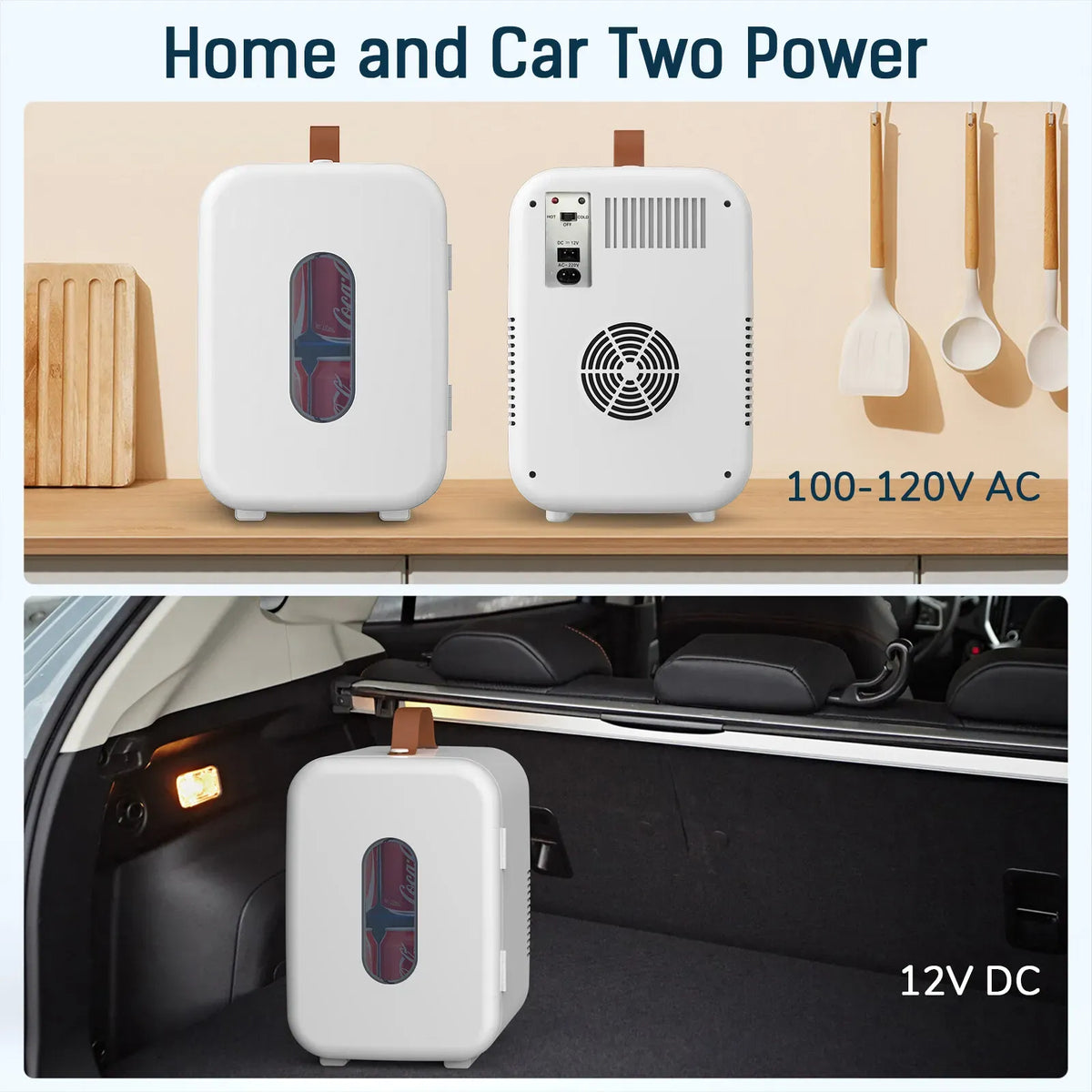 10L Mini Fridge Portable Cooler and Warmer in White for Home, Car, and Camping