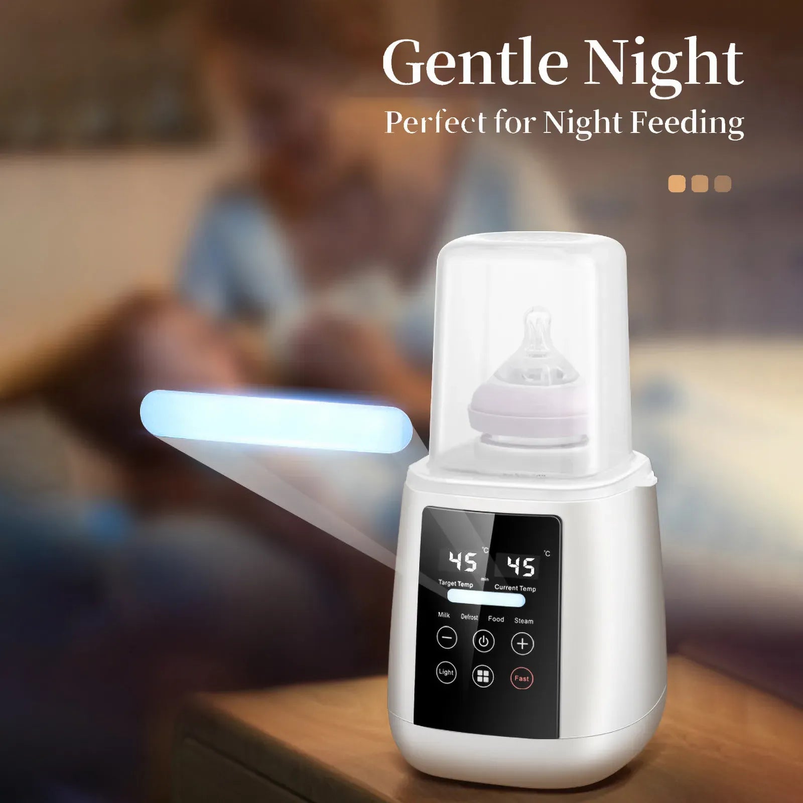Baby Bottle Warmer Black with LCD Display, Timer, and Adjustable Temperature Control