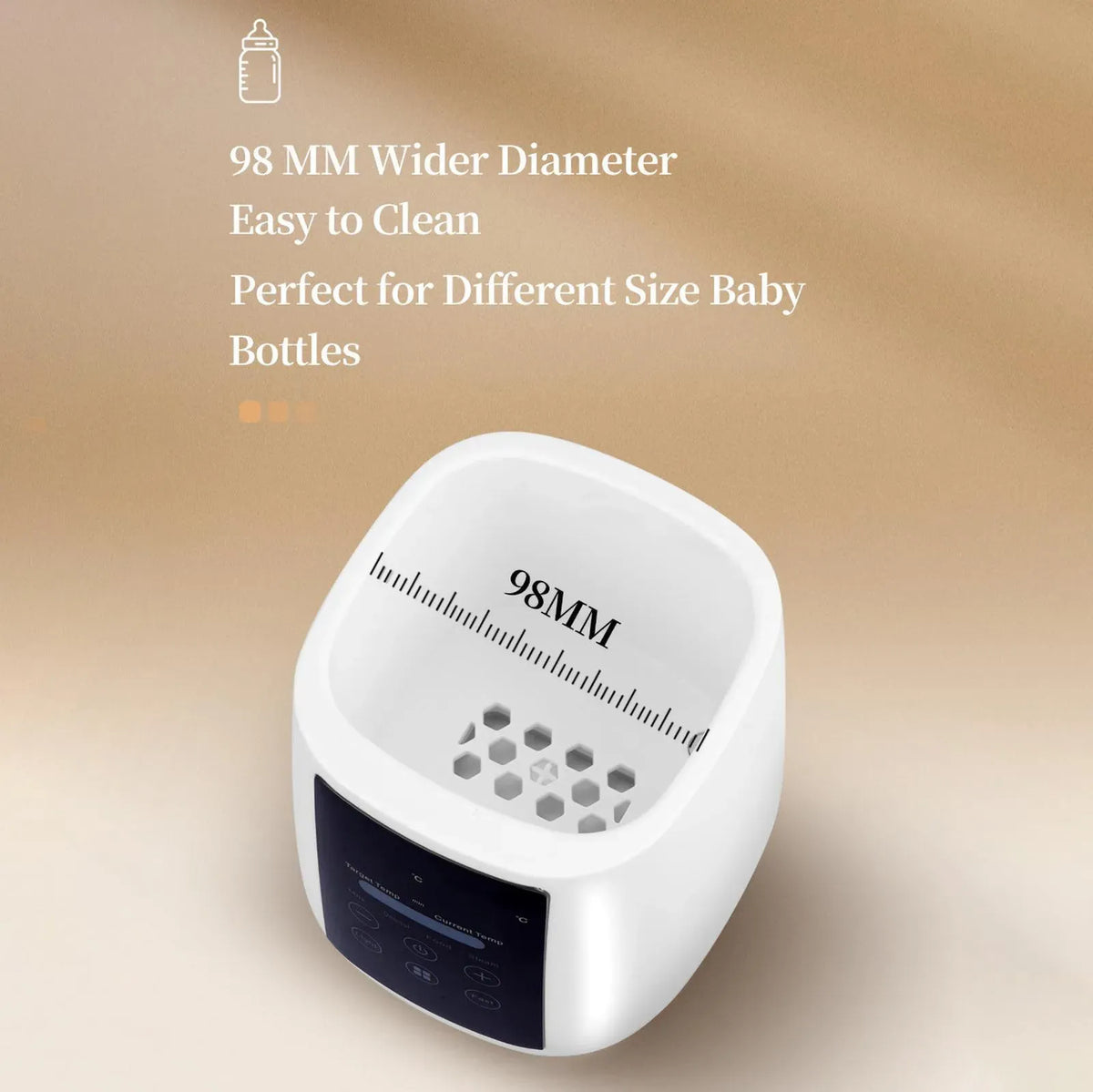 Baby Bottle Warmer Black with LCD Display, Timer, and Adjustable Temperature Control