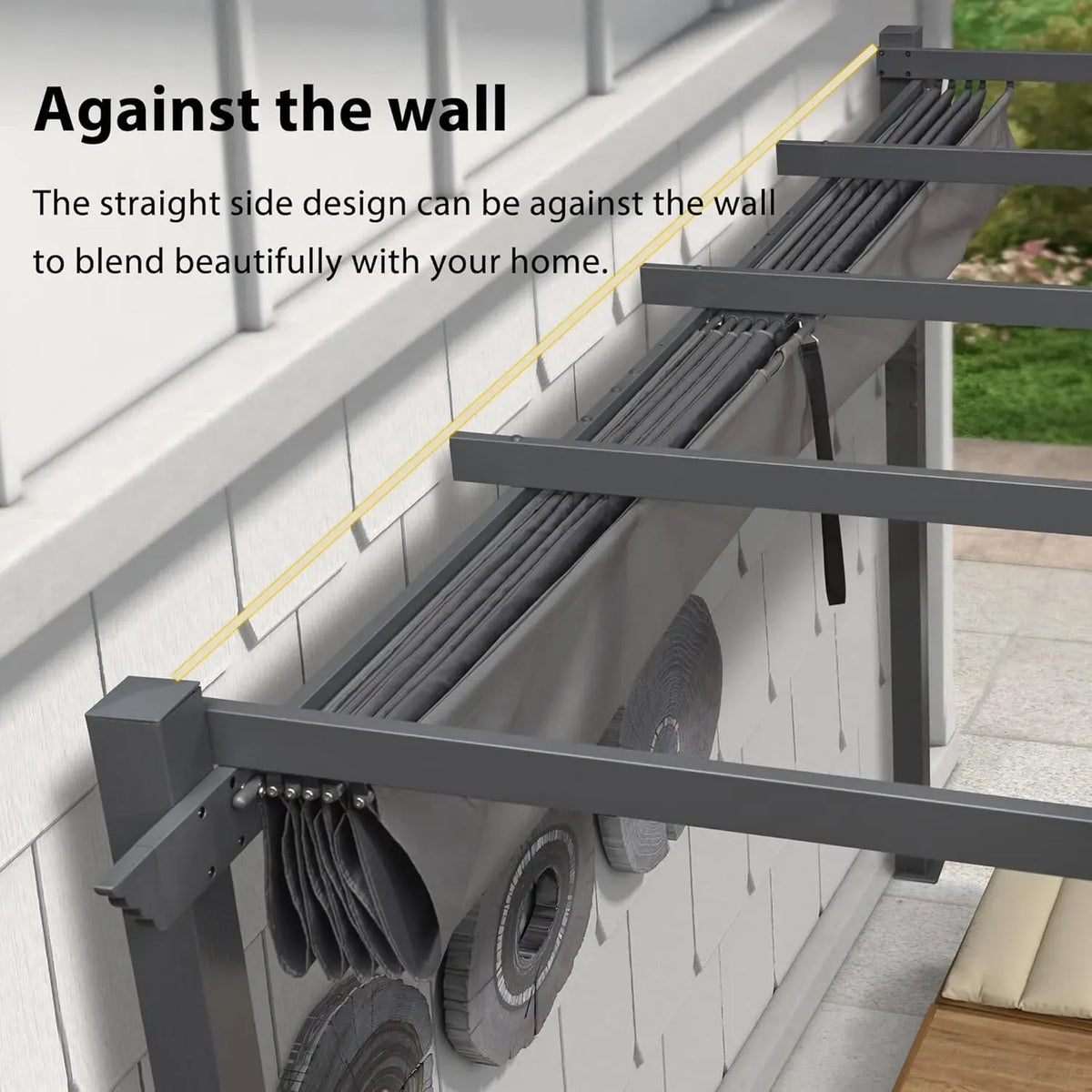 2.7 x 4 M Grey Outdoor Retractable Pergola for Patio