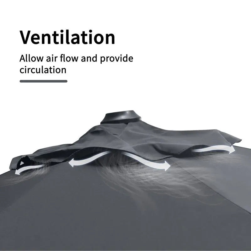 2.7x3.5m Grey Patio Cantilever Umbrella with 360-Degree Rotation