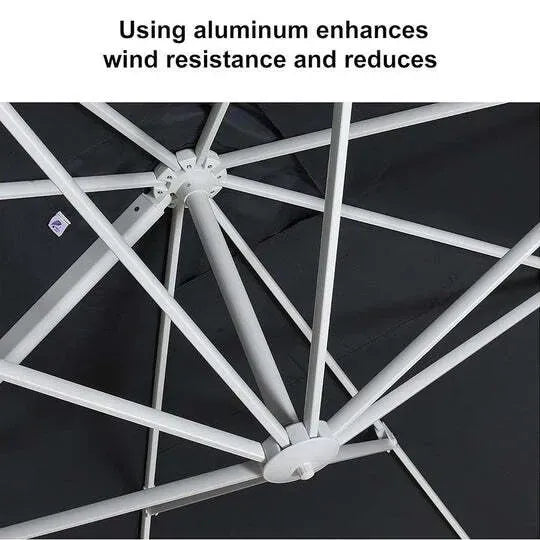 Grey 3m x 4m Cantilever Outdoor Umbrella with 360-Degree Rotation