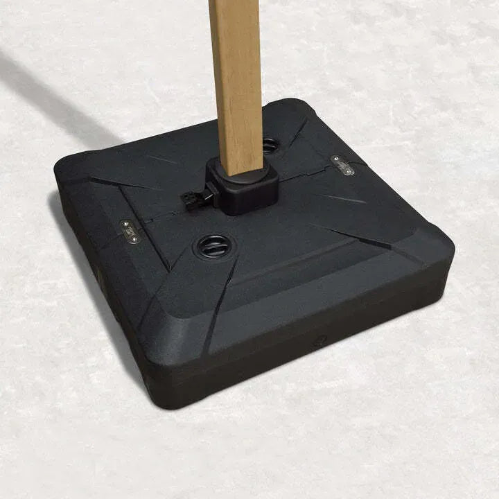 82cm Black Offset Patio Umbrella Base - Sand/Water Filled Square