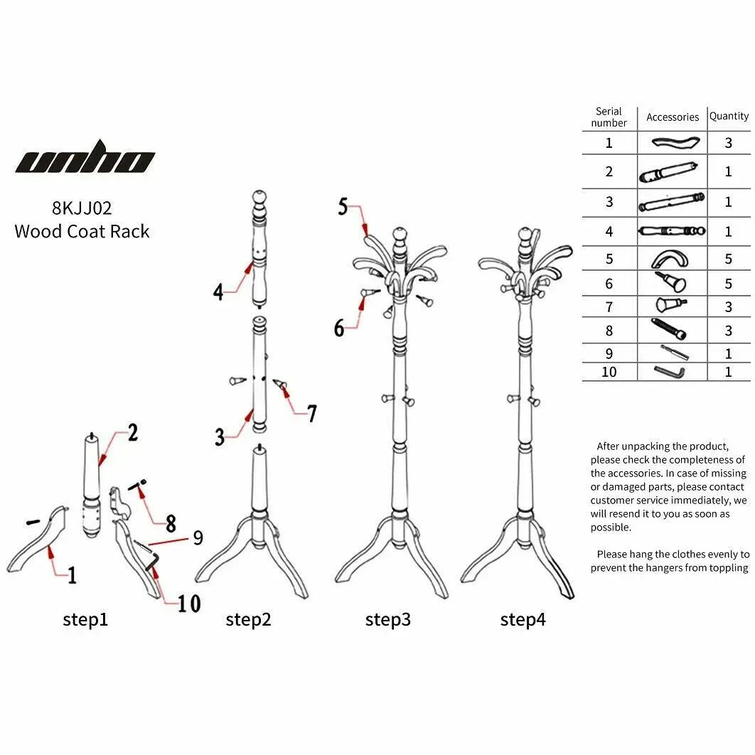 Vintage Redwood Wooden Coat Rack Stand 182.9cm with 13 Hooks for Hats, Clothes, and Handbags
