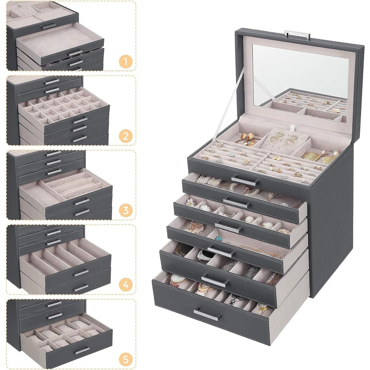 Jewellery Box 6 Layer 5 Drawer